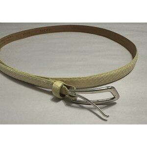 DKNY Womens Belt Snakeskin Skinny Beige Yellow Large